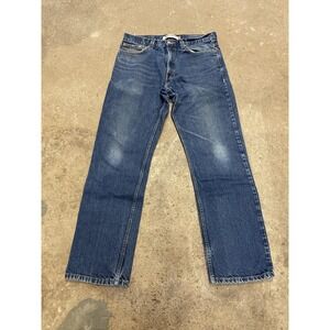 Levis 505 Jeans Mens 33x32 Blue Denim Regular Fit‎ Straight Leg Mid Rise Zip Fly